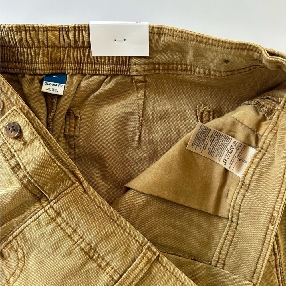 Old Navy Womens XL Workwear High Rise Cargo Slouchy Chino Pants Tan New - Picture 4 of 6